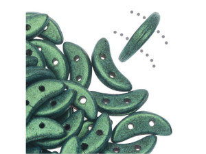 CzechMates Glass 4x10mm 2-Hole Light Green Metallic Suede Crescent Bead, 2.5-Inch Tube CzechMates Glass 4x10mm 2-Hole Light Green Metallic Suede Crescent Bead, 2.5-Inch Tube