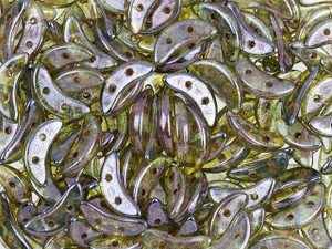 CzechMates Glass 4x10mm 2-Hole Transparent Green Luster Crescent Bead, 2.5-Inch Tube CzechMates Glass 4x10mm 2-Hole Transparent Green Luster Crescent Bead, 2.5-Inch Tube