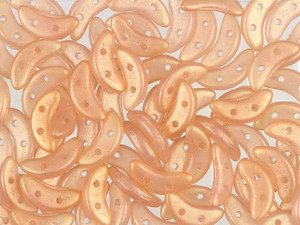 CzechMates Glass 4x10mm Milky Pink Sueded Gold 2-Hole Crescent Bead, 2.5-Inch Tube CzechMates Glass 4x10mm Milky Pink Sueded Gold 2-Hole Crescent Bead, 2.5-Inch Tube