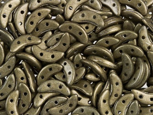 CzechMates Glass 4x10mm Saturated Metallic Antique Gold 2-Hole Crescent Bead, 2.5-Inch Tube CzechMates Glass 4x10mm Saturated Metallic Antique Gold 2-Hole Crescent Bead, 2.5-Inch Tube