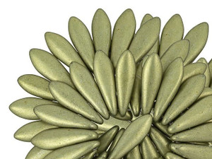 Czechmate Dagger Glass Beads - Two Hole Czech Beads In Met Spring Crocus (25 Pack)