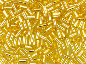 TOHO 3mm Bugle Beads Silver-Lined Light Topaz 2.5-Inch Tube TOHO 3mm Bugle Beads Silver-Lined Light Topaz 2.5-Inch Tube