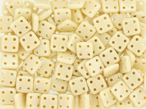 CzechMates Glass 6mm 4-Hole Antique Beige QuadraTile Bead 2.5-Inch Tube CzechMates Glass 6mm 4-Hole Antique Beige QuadraTile Bead 2.5-Inch Tube