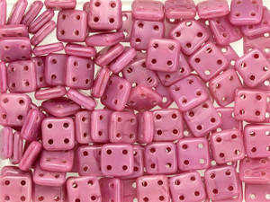 CzechMates Glass 6mm 4-Hole Coral Pink QuadraTile Bead 2.5-Inch Tube CzechMates Glass 6mm 4-Hole Coral Pink QuadraTile Bead 2.5-Inch Tube