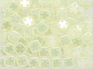 CzechMates Glass 6mm 4-Hole Luster Iris Milky Jonquil QuadraTile Bead 2.5-Inch Tube CzechMates Glass 6mm 4-Hole Luster Iris Milky Jonquil QuadraTile Bead 2.5-Inch Tube
