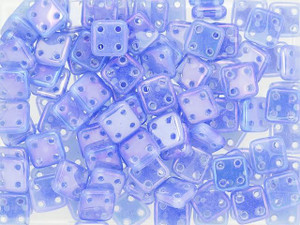 CzechMates Glass 6mm 4-Hole Luster Iris Milky Sapphire QuadraTile Bead 2.5-Inch Tube CzechMates Glass 6mm 4-Hole Luster Iris Milky Sapphire QuadraTile Bead 2.5-Inch Tube
