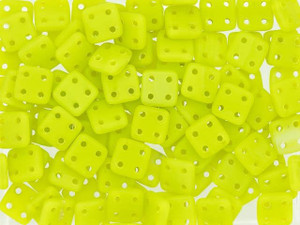 CzechMates Glass 6mm 4-Hole Matte Chartreuse QuadraTile Bead 2.5-Inch Tube CzechMates Glass 6mm 4-Hole Matte Chartreuse QuadraTile Bead 2.5-Inch Tube