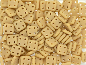 CzechMates Glass 6mm 4-Hole Matte French Beige QuadraTile Bead 2.5-Inch Tube CzechMates Glass 6mm 4-Hole Matte French Beige QuadraTile Bead 2.5-Inch Tube