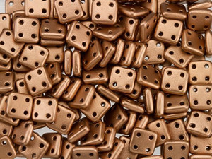 CzechMates Glass 6mm 4-Hole Matte Metallic Bronze Copper QuadraTile Bead 2.5-Inch Tube CzechMates Glass 6mm 4-Hole Matte Metallic Bronze Copper QuadraTile Bead 2.5-Inch Tube