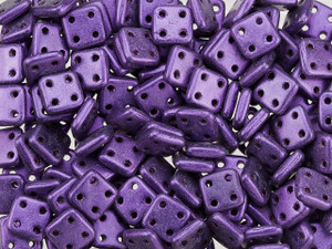CzechMates Glass 6mm 4-Hole Metallic Suede Purple QuadraTile Bead 2.5-Inch Tube CzechMates Glass 6mm 4-Hole Metallic Suede Purple QuadraTile Bead 2.5-Inch Tube
