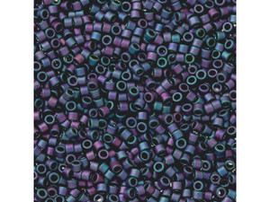 TOHO Aiko 11/0 Matte Blue Iris Precision Cylinder Seed Beads, 4g Pack