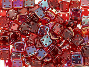 CzechMates Glass 6mm 4-Hole Twilight Siam Ruby QuadraTile Bead 2.5-Inch Tube CzechMates Glass 6mm 4-Hole Twilight Siam Ruby QuadraTile Bead 2.5-Inch Tube
