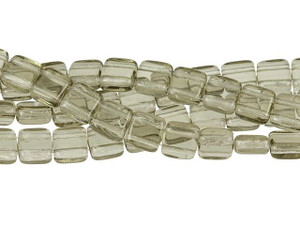CzechMates Glass 6mm Black Diamond Two-Hole Tile Bead Strand CzechMates Glass 6mm Black Diamond Two-Hole Tile Bead Strand