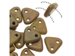 CzechMates Glass 6mm Chartreuse Copper Picasso Two-Hole Triangle Bead Pack, 2.5-Inch Tube CzechMates Glass 6mm Chartreuse Copper Picasso Two-Hole Triangle Bead Pack, 2.5-Inch Tube