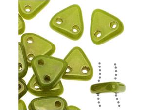 CzechMates Glass 6mm Chartreuse Silversheen Two-Hole Triangle Bead Pack, 2.5-Inch Tube CzechMates Glass 6mm Chartreuse Silversheen Two-Hole Triangle Bead Pack, 2.5-Inch Tube