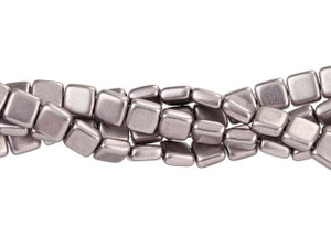 CzechMates Glass 6mm ColorTrends Saturated Metallic Almost Mauve Two-Hole Tile Bead Strand CzechMates Glass 6mm ColorTrends Saturated Metallic Almost Mauve Two-Hole Tile Bead Strand