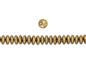 CzechMates Glass 6mm ColorTrends Saturated Metallic Ceylon Yellow 2-Hole Lentil Bead (50pc Strand) CzechMates Glass 6mm ColorTrends Saturated Metallic Ceylon Yellow 2-Hole Lentil Bead (50pc Strand)