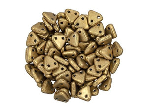 CzechMates Glass 6mm ColorTrends Saturated Metallic Ceylon Yellow 2-Hole Triangle Bead 2.5-Inch Tube CzechMates Glass 6mm ColorTrends Saturated Metallic Ceylon Yellow 2-Hole Triangle Bead 2.5-Inch Tube