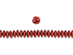 CzechMates Glass 6mm ColorTrends Saturated Metallic Cherry Tomato 2-Hole Lentil Bead Strand CzechMates Glass 6mm ColorTrends Saturated Metallic Cherry Tomato 2-Hole Lentil Bead Strand