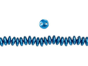 CzechMates Glass 6mm ColorTrends Saturated Metallic Marina 2-Hole Lentil Bead Strand CzechMates Glass 6mm ColorTrends Saturated Metallic Marina 2-Hole Lentil Bead Strand