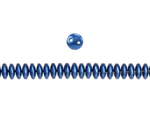 CzechMates Glass 6mm ColorTrends Saturated Metallic Navy Peony 2-Hole Lentil Bead Strand CzechMates Glass 6mm ColorTrends Saturated Metallic Navy Peony 2-Hole Lentil Bead Strand