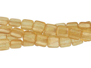 CzechMates Glass 6mm ColorTrends Transparent Spicy Mustard Two-Hole Tile Bead Strand CzechMates Glass 6mm ColorTrends Transparent Spicy Mustard Two-Hole Tile Bead Strand