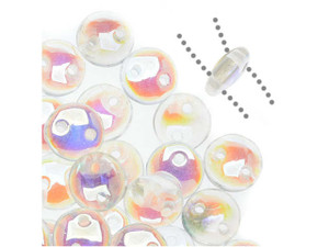 CzechMates Glass 6mm Crystal AB 2-Hole Lentil Bead Strand