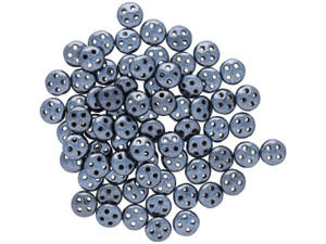 CzechMates Glass 6mm Four-Hole Hematite QuadraLentil Bead (2.5-Inch Tube) CzechMates Glass 6mm Four-Hole Hematite QuadraLentil Bead (2.5-Inch Tube)