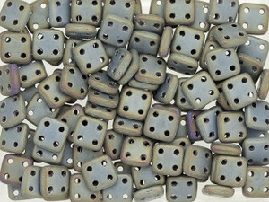 CzechMates Glass 6mm Four-Hole Matte Brown Iris QuadraTile Bead, 2.5-Inch Tube CzechMates Glass 6mm Four-Hole Matte Brown Iris QuadraTile Bead, 2.5-Inch Tube