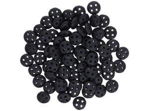 CzechMates Glass 6mm Four-Hole Matte Jet QuadraLentil Bead (2.5-Inch Tube) CzechMates Glass 6mm Four-Hole Matte Jet QuadraLentil Bead (2.5-Inch Tube)