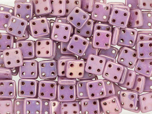 CzechMates Glass 6mm Four-Hole Opaque Lilac Luster QuadraTile Bead, 2.5-Inch Tube CzechMates Glass 6mm Four-Hole Opaque Lilac Luster QuadraTile Bead, 2.5-Inch Tube