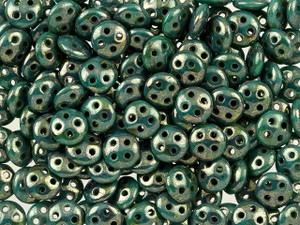 CzechMates Glass 6mm Four-Hole Persian Turquoise with Bronze Picasso QuadraLentil Bead 2.5-Inch Tube CzechMates Glass 6mm Four-Hole Persian Turquoise with Bronze Picasso QuadraLentil Bead 2.5-Inch Tube