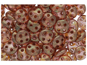 CzechMates Glass 6mm Four-Hole Rose-Gold Topaz Luster QuadraLentil Bead (2.5-Inch Tube) CzechMates Glass 6mm Four-Hole Rose-Gold Topaz Luster QuadraLentil Bead (2.5-Inch Tube)