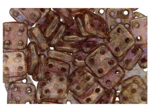 CzechMates Glass 6mm Four-Hole Transparent Gold and Smoked Topaz Luster QuadraTile Bead, 2.5-Inch Tube CzechMates Glass 6mm Four-Hole Transparent Gold and Smoked Topaz Luster QuadraTile Bead, 2.5-Inch Tube