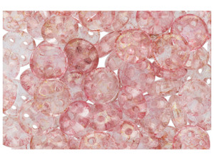 CzechMates Glass 6mm Four-Hole Transparent Topaz and Pink Luster QuadraLentil Bead (2.5-Inch Tube) CzechMates Glass 6mm Four-Hole Transparent Topaz and Pink Luster QuadraLentil Bead (2.5-Inch Tube)