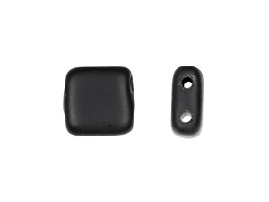 CzechMates Glass 6mm Jet Matte Two-Hole Tile Bead