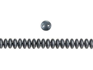 CzechMates Glass 6mm Matte Hematite 2-Hole Lentil Bead Strand CzechMates Glass 6mm Matte Hematite 2-Hole Lentil Bead Strand