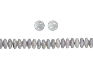 CzechMates Glass 6mm Matte Opaque Pale Turquoise Moon Dust 2-Hole Lentil Bead Strand CzechMates Glass 6mm Matte Opaque Pale Turquoise Moon Dust 2-Hole Lentil Bead Strand