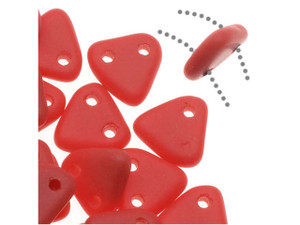 CzechMates Glass 6mm Matte Opaque Red Two-Hole Triangle Bead Pack 2.5-Inch Tube CzechMates Glass 6mm Matte Opaque Red Two-Hole Triangle Bead Pack 2.5-Inch Tube