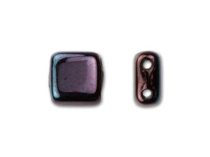 CzechMates Glass 6mm Metallic Amethyst Luster Two-Hole Tile Bead CzechMates Glass 6mm Metallic Amethyst Luster Two-Hole Tile Bead