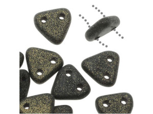 CzechMates Glass 6mm Metallic Dark Green Suede Two-Hole Triangle Bead Pack, 2.5-Inch Tube CzechMates Glass 6mm Metallic Dark Green Suede Two-Hole Triangle Bead Pack, 2.5-Inch Tube