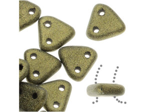 CzechMates Glass 6mm Metallic Gold Suede Two-Hole Triangle Bead Pack 2.5-Inch Tube CzechMates Glass 6mm Metallic Gold Suede Two-Hole Triangle Bead Pack 2.5-Inch Tube