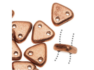 CzechMates Glass 6mm Metallic Matte Copper Two-Hole Triangle Bead Pack, 2.5-Inch Tube CzechMates Glass 6mm Metallic Matte Copper Two-Hole Triangle Bead Pack, 2.5-Inch Tube