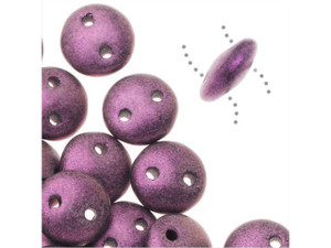 CzechMates Glass 6mm Metallic Suede Pink 2-Hole Lentil Bead Strand CzechMates Glass 6mm Metallic Suede Pink 2-Hole Lentil Bead Strand