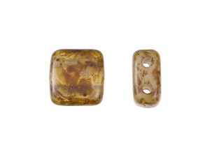 CzechMates Glass 6mm Milky Alexandrite Picasso Two-Hole Tile Bead CzechMates Glass 6mm Milky Alexandrite Picasso Two-Hole Tile Bead
