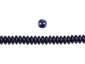 CzechMates Glass 6mm Navy 2-Hole Lentil Bead Strand CzechMates Glass 6mm Navy 2-Hole Lentil Bead Strand