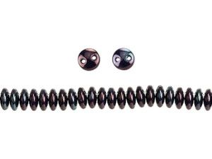 CzechMates Glass 6mm Navy Vega 2-Hole Lentil Bead Strand CzechMates Glass 6mm Navy Vega 2-Hole Lentil Bead Strand