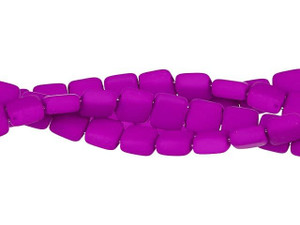 CzechMates Glass 6mm Neon Purple Two-Hole Tile Bead Strand CzechMates Glass 6mm Neon Purple Two-Hole Tile Bead Strand