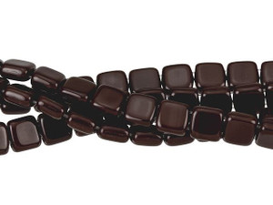 CzechMates Glass 6mm Opaque Red Two-Hole Tile Bead Strand CzechMates Glass 6mm Opaque Red Two-Hole Tile Bead Strand