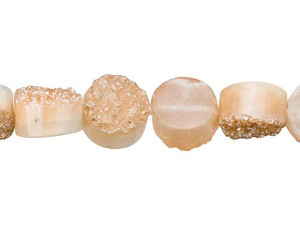 Dakota Stones 12mm Druzy Champagne Coin Bead (4pc Pack) Dakota Stones 12mm Druzy Champagne Coin Bead (4pc Pack)